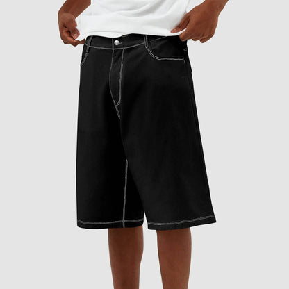 Men's Baggy Denim Shorts - Casual Loose Fit Y2K Vintage Streetwear - Buy Center US