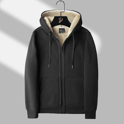 Men’s Padded Hooded Cardigan - Thickened Lamb Wool for Fall & Winter - Buy Center US