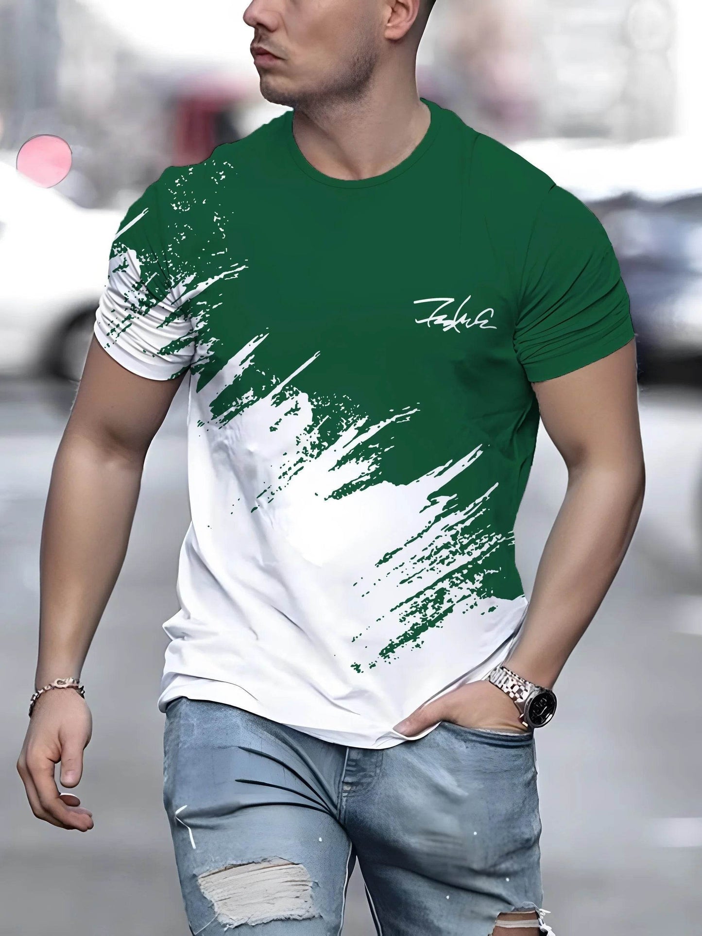 Casual Men's Short Sleeve Crew Neck T-Shirt - Quick Dry, Outdoor Ready - Buy Center US