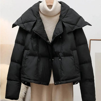 Women's Thickened White Duck Down Coat - Double Breasted Winter Style - Buy Center US