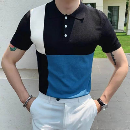 XFT Vintage Men’s Stripe Polo Shirt - Casual Summer Short Sleeve Fashion - Buy Center US