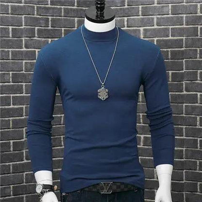 Men's Casual Turtleneck T-Shirt - Autumn Winter Slim Fit Long Sleeve - Buy Center US