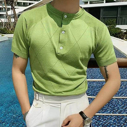 XFT Vintage Men’s Stripe Polo Shirt - Casual Summer Short Sleeve Fashion - Buy Center US