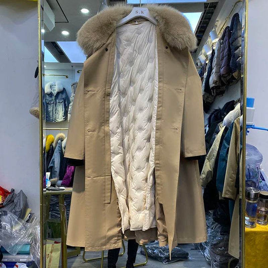 LAJWMPLX women's Thicken Warm Coat - Long Fur Collar, Duck Down - Buy Center US
