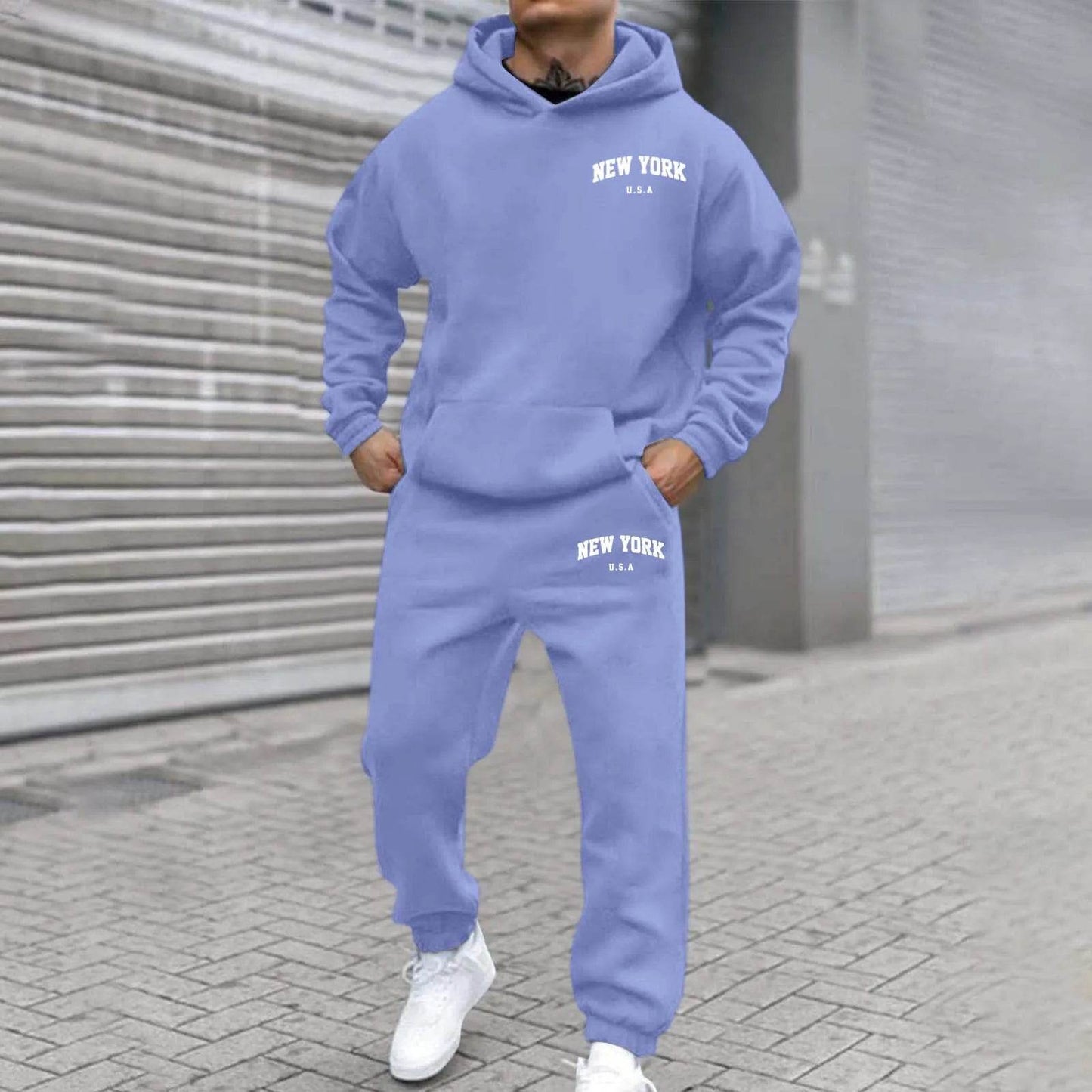 Oversize Men's Tracksuit Set - Autumn Fashion Hooded Sweatshirt & Pants - Buy Center US