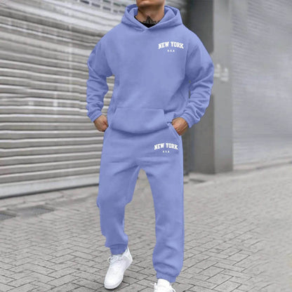 Oversize Men's Tracksuit Set - Autumn Fashion Hooded Sweatshirt & Pants - Buy Center US