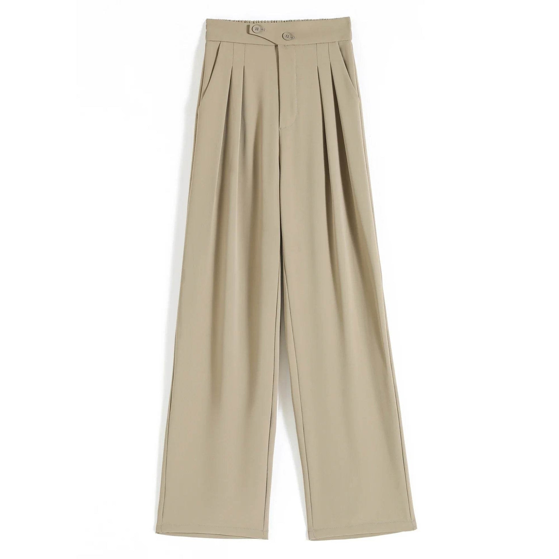 2024 Women's High Waist Wide Leg Trousers - Elegant Minimalist Pants - Buy Center US