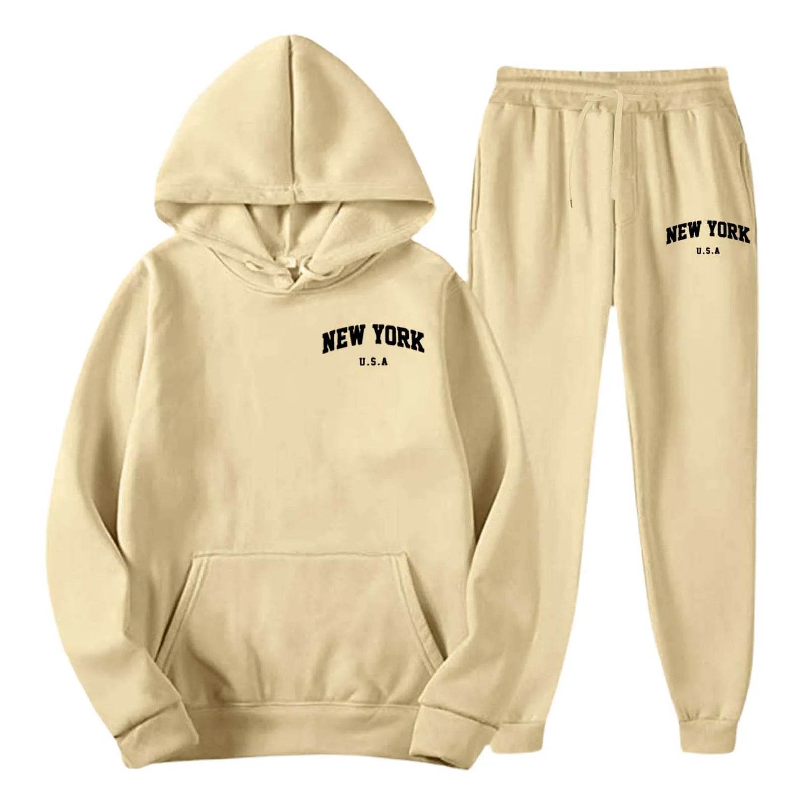 Oversize Men's Tracksuit Set - Autumn Fashion Hooded Sweatshirt & Pants - Buy Center US