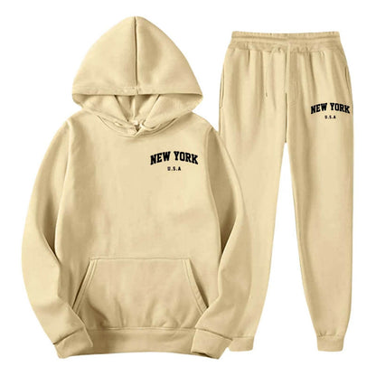 Oversize Men's Tracksuit Set - Autumn Fashion Hooded Sweatshirt & Pants - Buy Center US