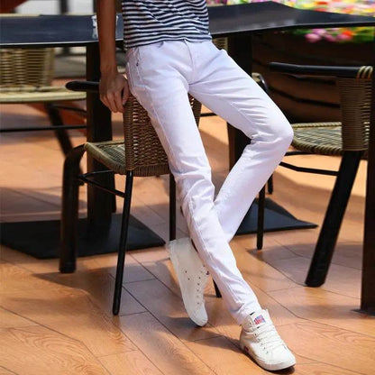 Cowboy Men's Slim Fit Denim Jeans - Korean Style Casual Trousers - Buy Center US