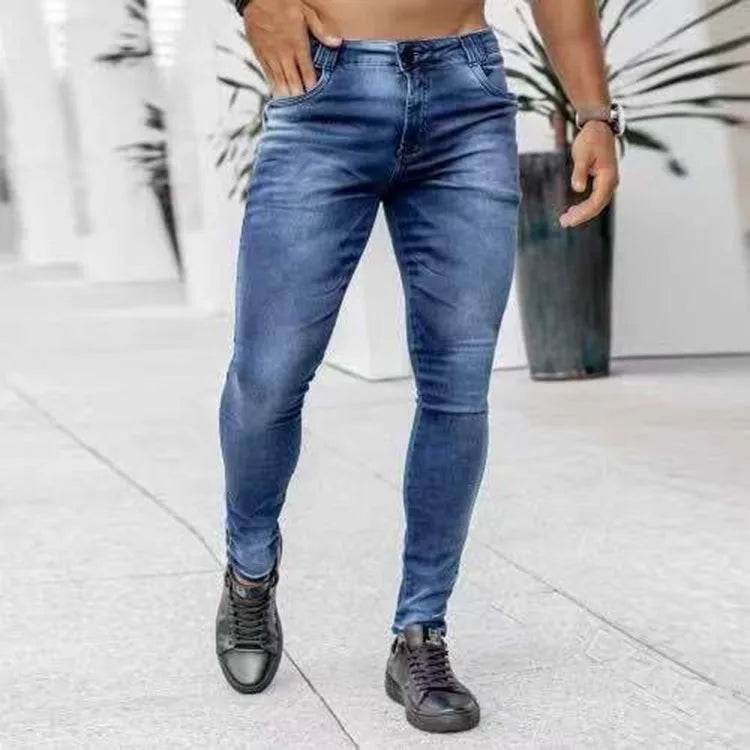 WQAFVG High-Waisted Skinny Jeans for Men - Stretch Slim Fit Trousers - Buy Center US