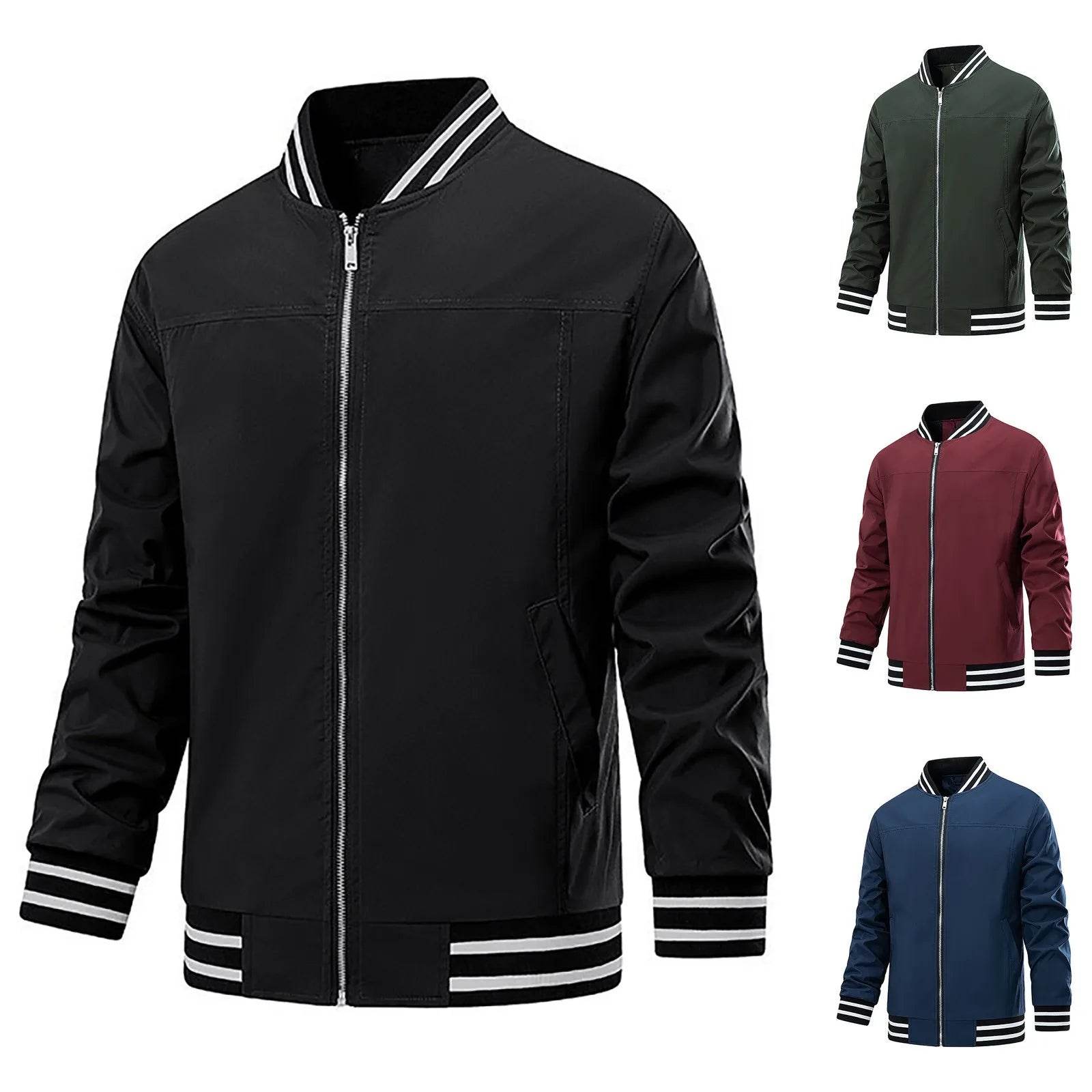 ZOMAXIUJEE Men's Waterproof Windproof Zipper Baseball Jacket - Casual Style - Buy Center US
