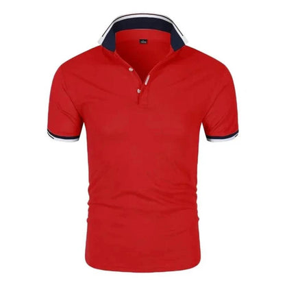 Casual Summer Men’s Polo Shirt - Short Sleeve, Contrast Color Design - Buy Center US