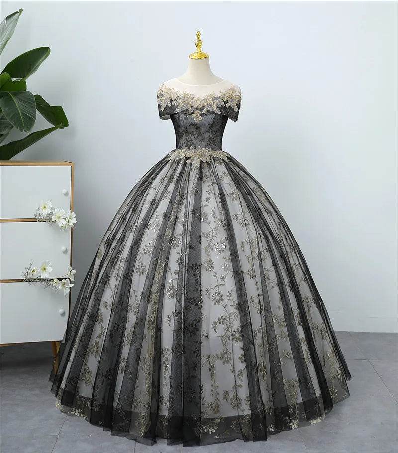 Bomaris Scoop Neck Ball Gown Quinceanera Dress - Custom Appliques - Buy Center US