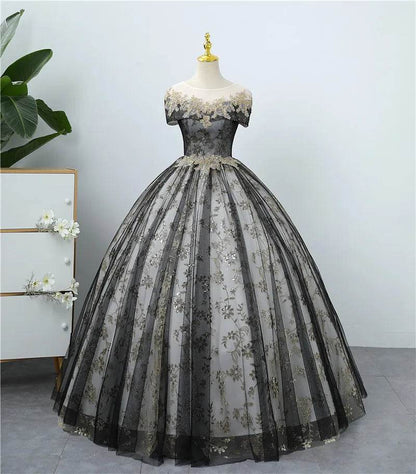 Bomaris Scoop Neck Ball Gown Quinceanera Dress - Custom Appliques - Buy Center US