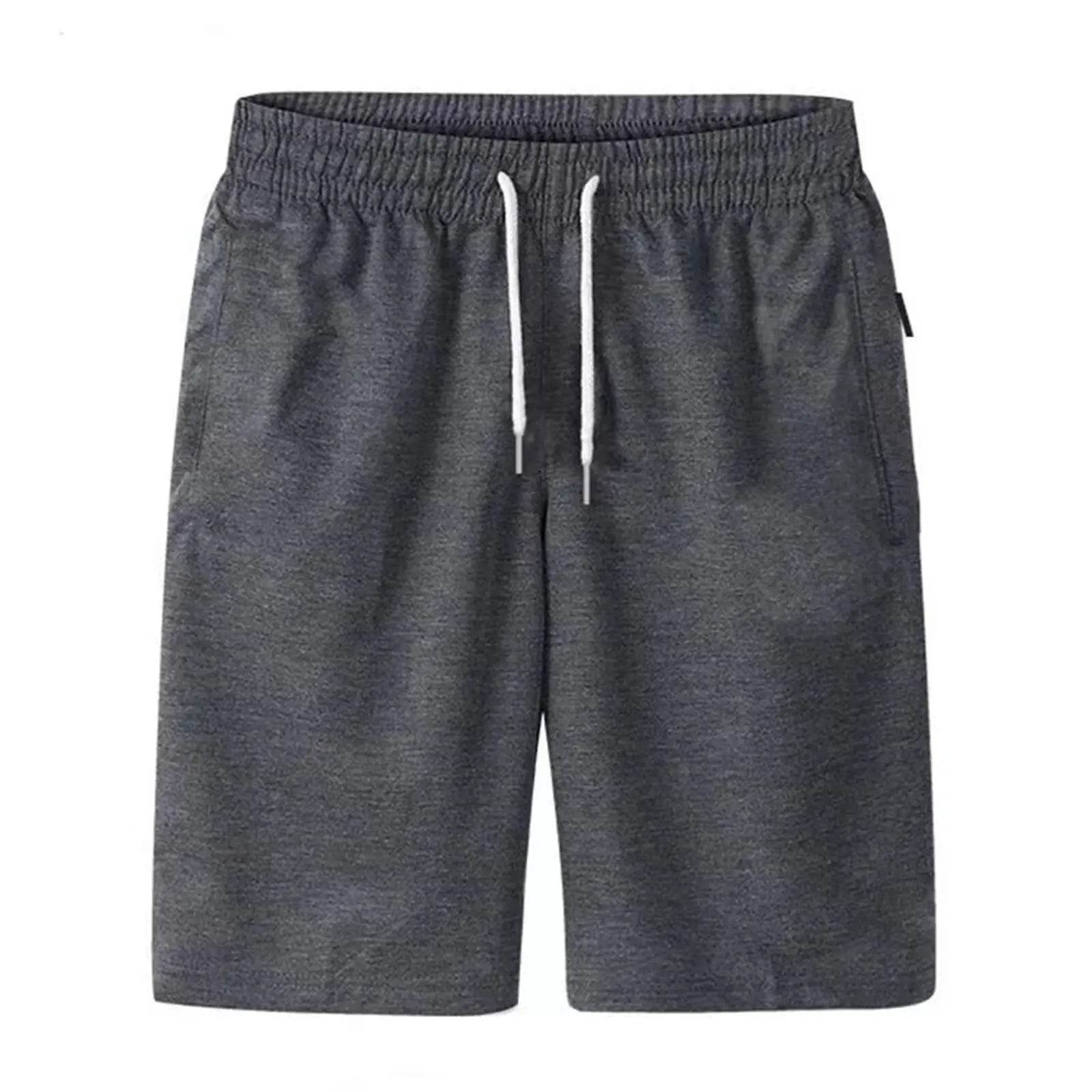 Men's Solid Drawstring Beach Shorts - Casual Lightweight Summer Trousers - Buy Center US