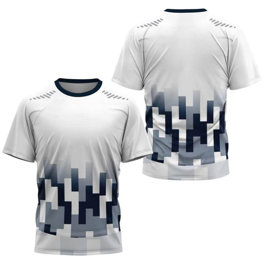 Men's Gradient Stripe T-Shirt - Lightweight Casual Sports Tee for Training - Buy Center US