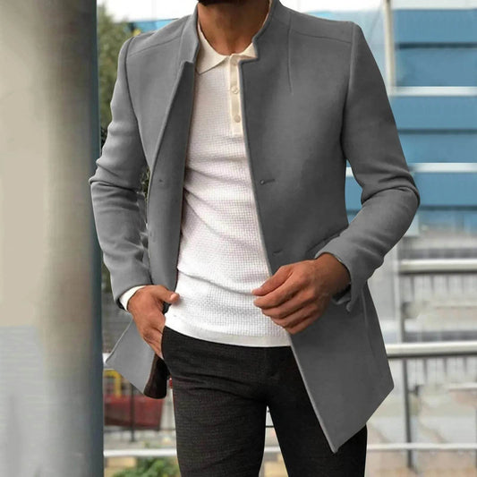 ZOMAXIUJEE Men's Autumn Winter Woolen Jacket - Stylish Mid Length Coat - Buy Center US
