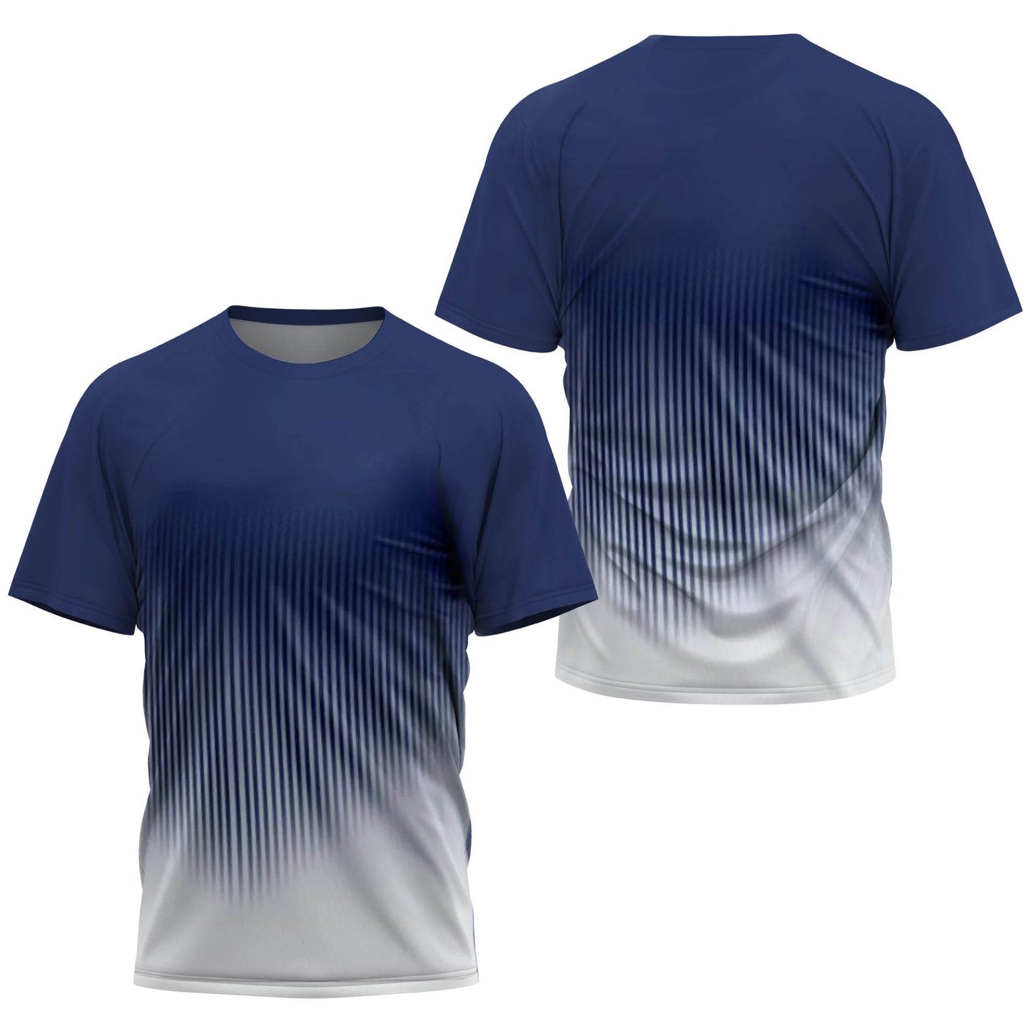 Men's Gradient Stripe T-Shirt - Lightweight Casual Sports Tee for Training - Buy Center US