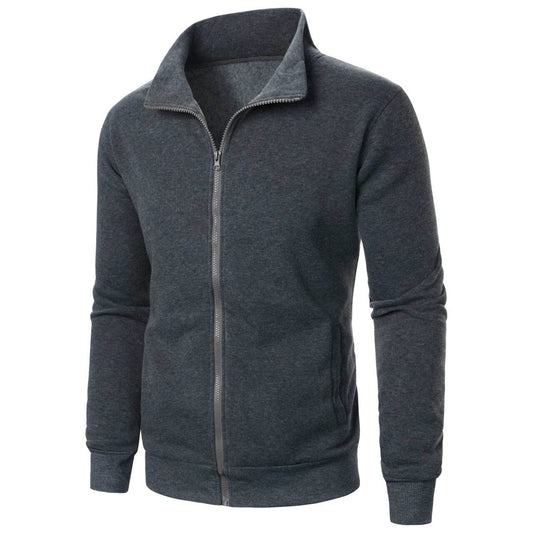 Men's Casual Zipper Hoodie - Solid Color Cardigan for Autumn Style - Buy Center US