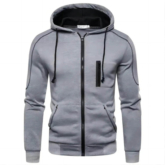 2024 Men's Hoodie Jacket - Zippered Hooded Pullover for Casual Style - Buy Center US