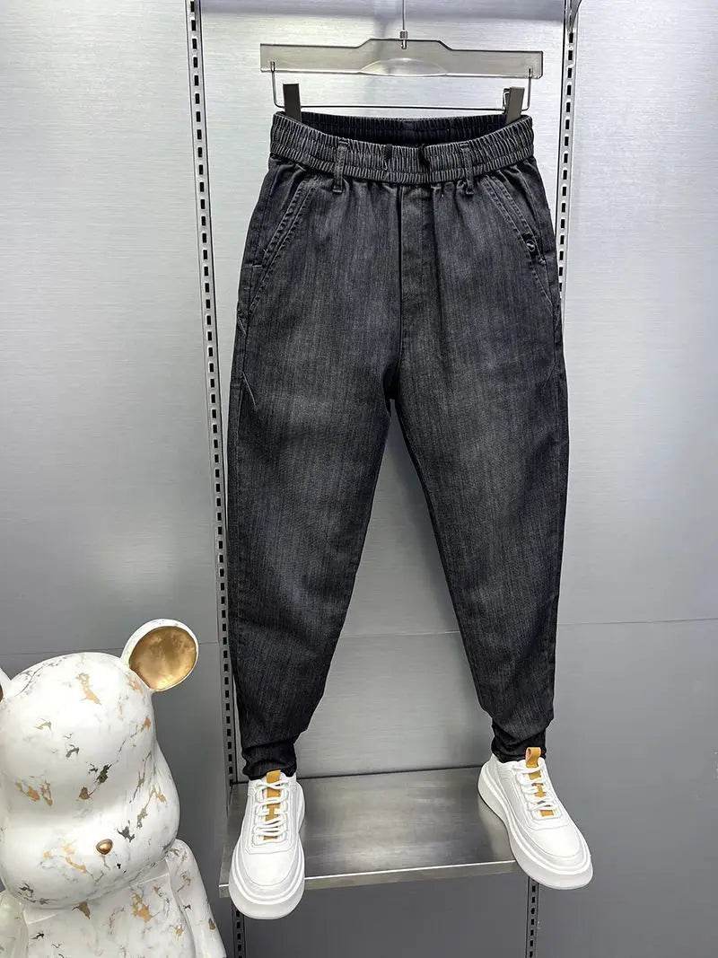 Trendy Men's Casual Jeans - Drawstring, Baggy Denim Trousers - Buy Center US