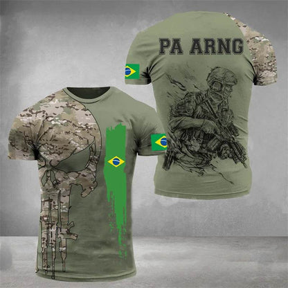 Brazil Flag 3D Print Men's T-Shirt - Casual Summer Oversized Tee - Buy Center US
