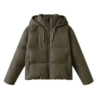 Women's Hooded Zipper Down Jacket - Warm, Stylish & Thick Winter Coat - Buy Center US