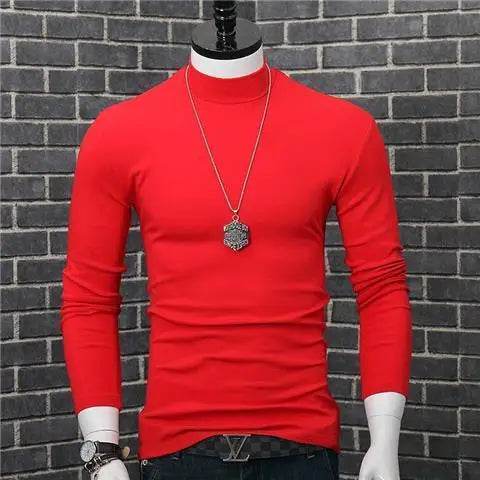 Men's Casual Turtleneck T-Shirt - Autumn Winter Slim Fit Long Sleeve - Buy Center US