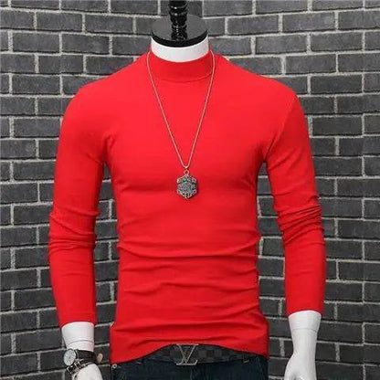 Men's Casual Turtleneck T-Shirt - Autumn Winter Slim Fit Long Sleeve - Buy Center US