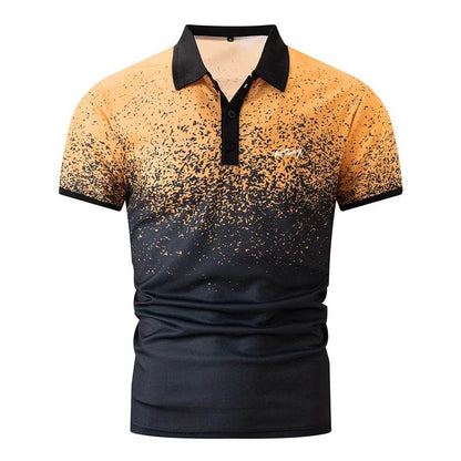 Men's Summer Short Sleeve Polo Shirt - Gradient Color Slim Fit Golf Style - Buy Center US