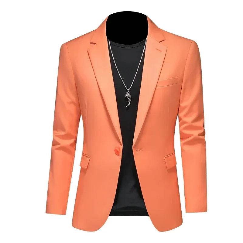 FAVOCENT Men's Slim Fit Blazer - Casual Wedding Party Coat in Solid Colors - Buy Center US