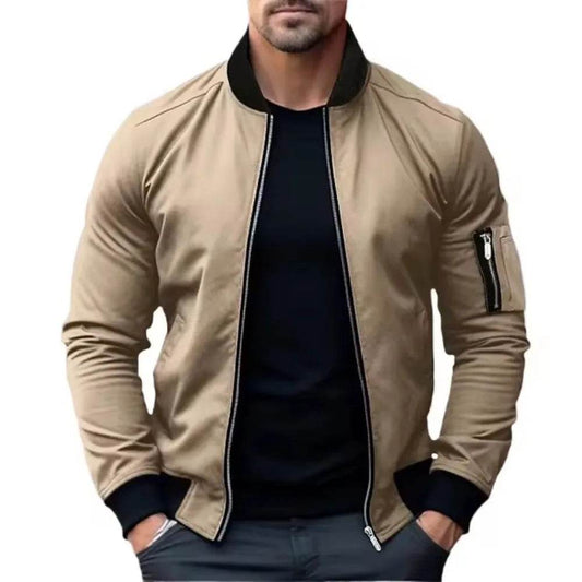 King Billion Men's Solid Color Bomber Jacket - Casual Windbreaker Coat - Buy Center US