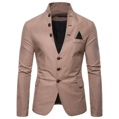 Men's Slim Fit Blazer - Casual Multi-Button Stand-Up Collar Jacket - Buy Center US