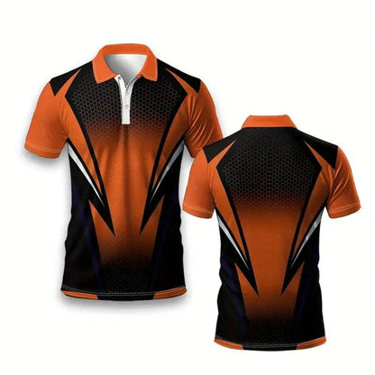 Men's Short Sleeve Polo Shirt - Casual Striped Sportswear for Summer - Buy Center US