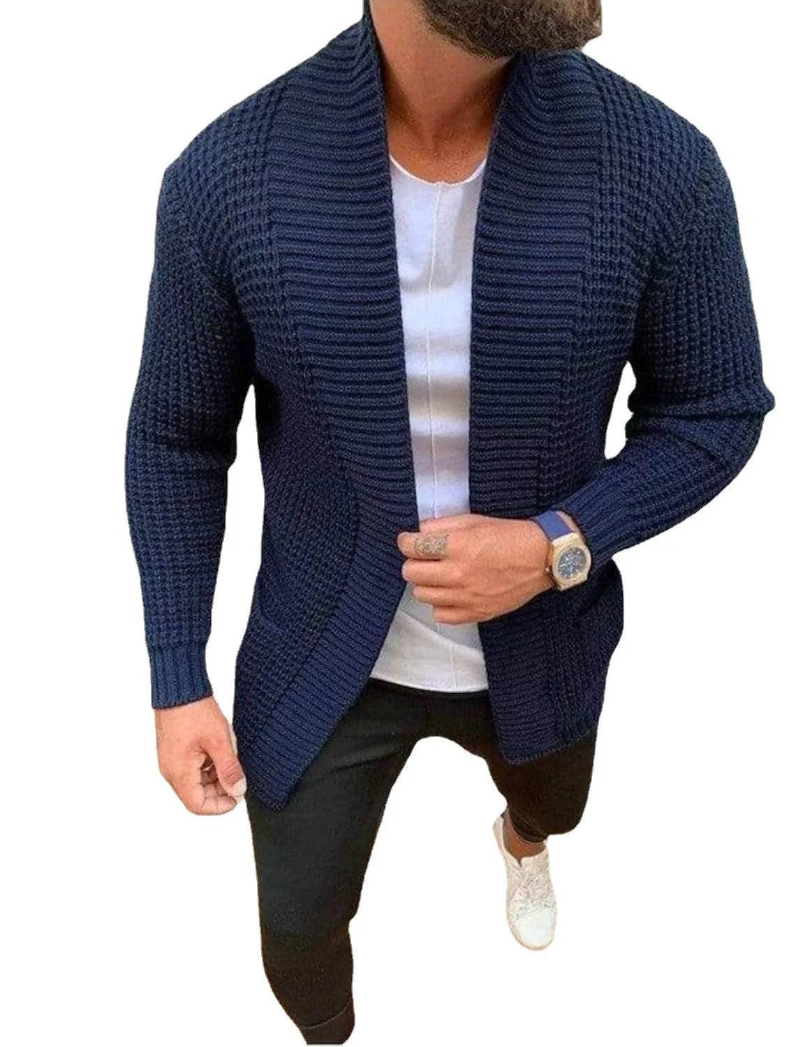 DOIYTTS Men's Casual Long Sleeve Knitted Sweater - Spring Outerwear - Buy Center US