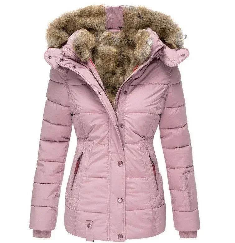 Donsignet Women's Slim Fit Wool Collar Zipper Coat - Autumn Style - Buy Center US