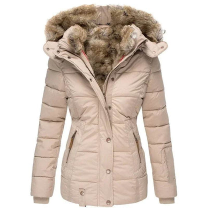 Donsignet Women's Slim Fit Wool Collar Zipper Coat - Autumn Style - Buy Center US
