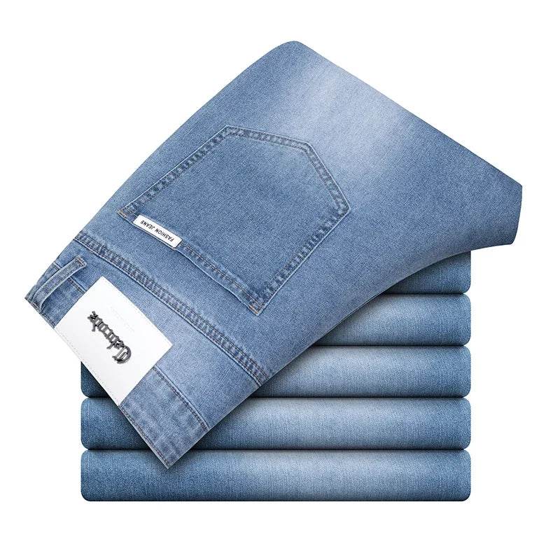 Men's Summer Jeans - Casual Straight Trousers, Lightweight & Breathable - Buy Center US
