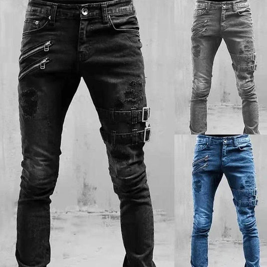 Tsingyi Plus Size Straight Jeans for Men - Stylish Cargo Denim Pants - Buy Center US