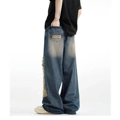 Donsignet Women's Vintage High Waist Ripped Wide Leg Jeans - Buy Center US