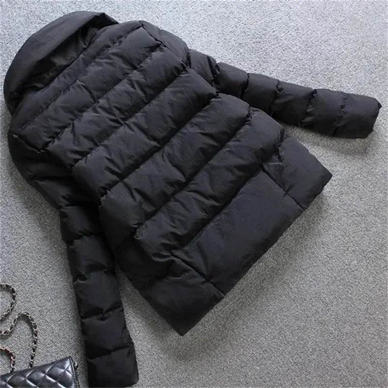 Women’s Short Down Cotton Jacket - Slim Fit, Double-Breasted Design - Buy Center US