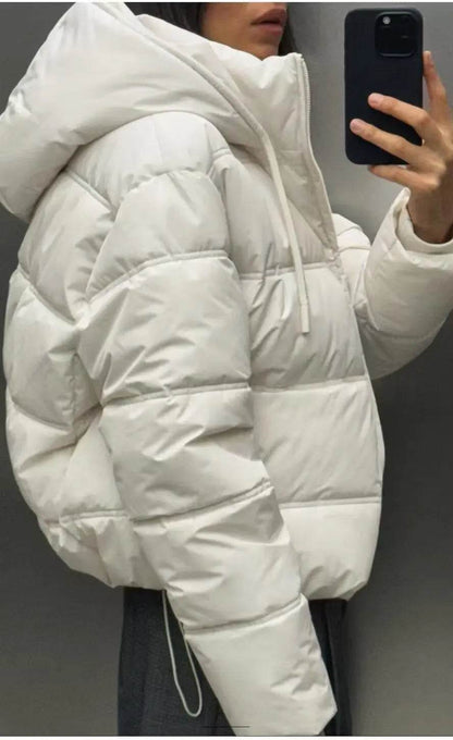 Women's Hooded Zipper Down Jacket - Warm, Stylish & Thick Winter Coat - Buy Center US