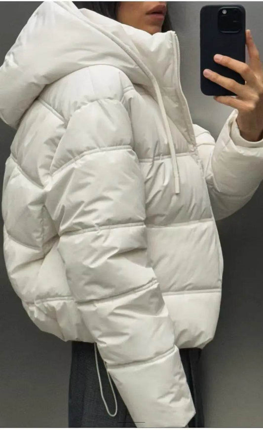 Women's Hooded Zipper Down Jacket - Warm, Stylish & Thick Winter Coat - Buy Center US