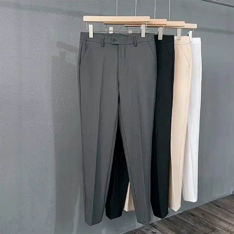 Men's Slim Fit Suit Pants - 5 Colors, Classic Business Trousers - Buy Center US