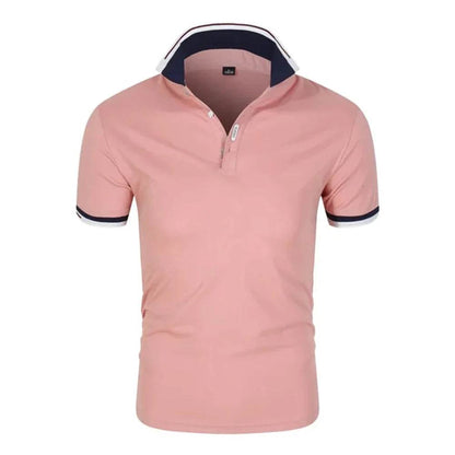 Casual Summer Men’s Polo Shirt - Short Sleeve, Contrast Color Design - Buy Center US