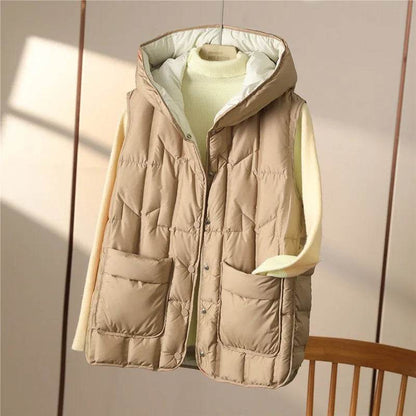 Women's 90% White Duck Down Sleeveless Vest - Autumn/Winter Fashion - Buy Center US