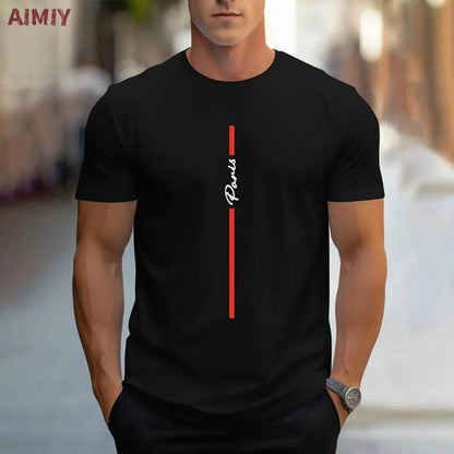 Men's Slim Fit T-Shirt - Breathable Round Neck Casual Tee for Summer - Buy Center US