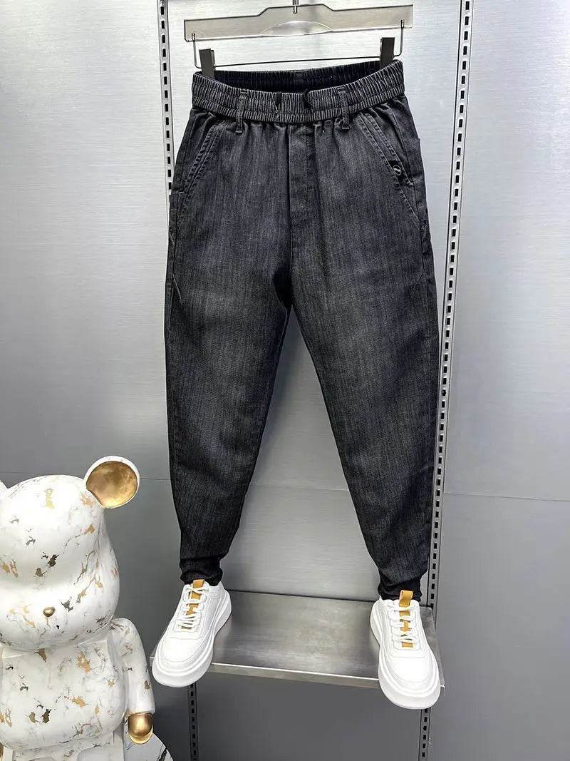 Trendy Men's Casual Jeans - Drawstring, Baggy Denim Trousers - Buy Center US