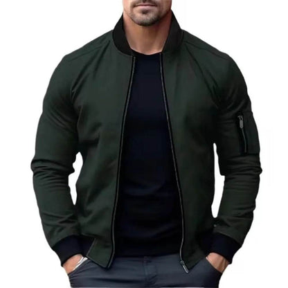 King Billion Men's Solid Color Bomber Jacket - Casual Windbreaker Coat - Buy Center US
